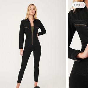 Free People Lennox Jumpsuit, Black in Size Large